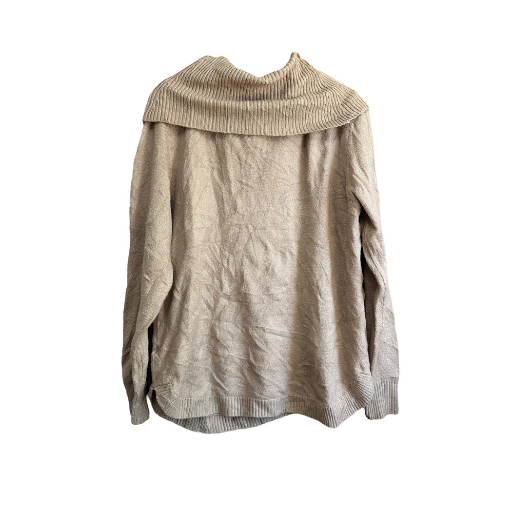 Tahari Women's XL Beige Cowl Neck‎ Sweater 97% Polyester 3% Spandex